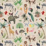 6x Rollen kraft inpakpapier jungle/panter pakket - dieren/luipaard/blauw 200 x 70 cm - cadeau/verzendpapier