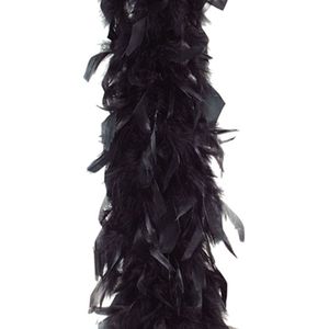 Boa kerstslinger - zwart - 180 cm - kerstboomversiering - kerstslingers