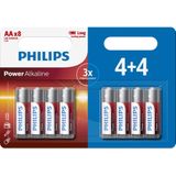 Philips AA Power Alkaline Batterijen - 8 stuks