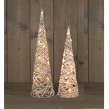 Anna's Collection LED kegel kerstbomen - 2x st - 40 en 60 cm - kerstverlichting