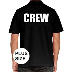 Crew grote maten poloshirt zwart voor heren - teamshirt polo t-shirt