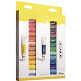 Acrylverf schilder setje 24 kleuren tubes 12 ml - Hobby/knutselmateriaal creatief