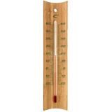 Set van 2x bamboe thermometer voor binnen en buiten 20 cm