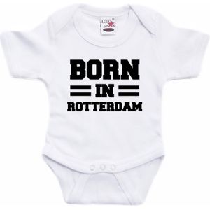 Born in Rotterdam tekst baby rompertje wit jongens en meisjes - Kraamcadeau - Rotterdam geboren cadeau