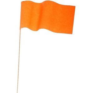 90x Oranje papieren zwaaivlaggetje - Holland supporter/Koningsdag feestartikelen
