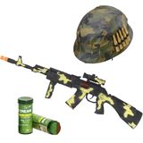 Leger soldaten verkleed set volwassenen - Helm/Machinegeweer/schminkstift