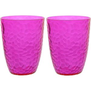 8x stuks kunststof bekers roze 20 cl - Campingservies drinkbekers herbruikbaar