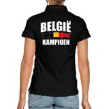 Belgie kampioen supporter poloshirt zwart voor dames - EK/ WK poloshirt / outfit