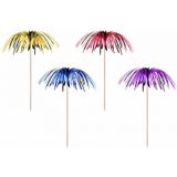 Deco cocktailprikkers set van 80x stuks folie parasols - Ijsjes en taartjes opvrolijken