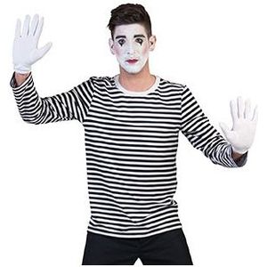 Mime shirt lange mouwen voor heren - Carnaval verkleedkleding