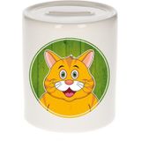 Vrolijke oranje katten dieren spaarpot 9 cm - spaarpotten voor kinderen