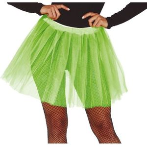 Petticoat/tutu rokje lime groen 40 cm voor dames - Tule onderrokjes limegroen S-M-L
