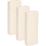 Gerimport Waterverdamper - 6x - creme wit - keramiek - 400 ml - radiatorbak luchtbevochtiger - 7 x 18,5 cm