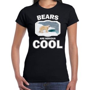 Dieren ijsberen t-shirt zwart dames - bears are serious cool shirt - cadeau t-shirt ijsbeer/ ijsberen liefhebber