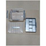 Sunware - Q-line opbergbox met inzet 15L transparant metaal - 40 x 30 x 18 cm
