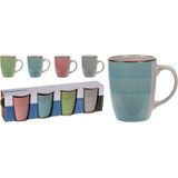 Set van 16x stuks luxe gekleurde stoneware bekers/koffiekopjes 270 ml - Kopjes/koffiebekers