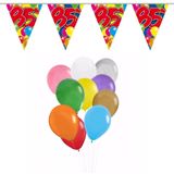 Folat - Verjaardag 85 jaar feest thema set 50x ballonnen en 2x leeftijd print vlaggenlijnen