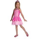 Roze prinsessen jurkje/jurk voor meisjes met tiara - prinsessen verkleedkleding/carnavalkostuum