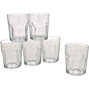 6x Stuks waterglazen/drinkglazen transparant 256 ml - Glazen - Drinkglas/waterglas/tumblerglas