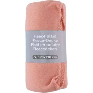 Polyester Fleece Deken/Dekentje/Plaid 170 X 130 cm Zalm Roze