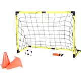 Voetbaldoel met voetbal, bal pomp en pionnen - 90 x 60 x 45 cm - voetbalgoal - training/buitenspel