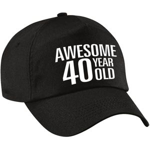 Awesome 40 year old verjaardag pet / cap zwart voor dames en heren - baseball cap - verjaardags cadeau - petten / caps