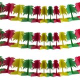 Funny Fashion Hawaii palmbomen thema feestslinger - 3x - gekleurd - 400 cm - papier