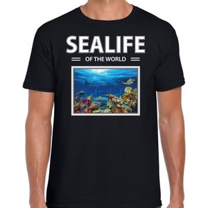 Dieren foto t-shirt Vissen - zwart - heren - sealife of the world - cadeau shirt Vis liefhebber