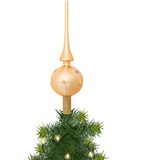 Krebs Luxe kerstboom piek - mat goud - 28 cm - glas - gedecoreerd