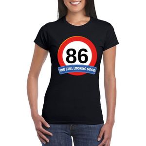 86 jaar and still looking good t-shirt zwart - dames - verjaardag shirts