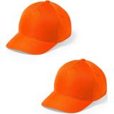 10x stuks oranje 5-panel baseballcap voor volwassenen. Oranje/holland thema petjes. Koningsdag of Nederland fans supporters