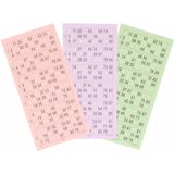 4x Bingostiften/Markeerstiften - 2x stuks in de kleuren groen/paars met 100x papieren bingokaarten van 1-90
