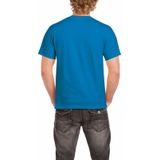 Set van 3x stuks saffierblauw of turquoise katoenen shirt voor heren - voordelige kwaliteits t-shirts, maat: M (38/50)