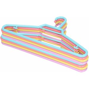 32x Pastel gekleurde kledinghangers 27 cm voor kinderkleding - Kledingkast - Kunststof klerenhangers - Kledinghangertjes