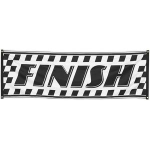 Finish banner 74 x 220 cm - Race thema feestartikelen - Race vlaggen - Formule 1 vlag