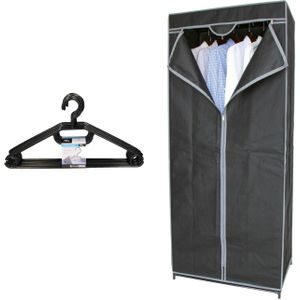 Mobiele kledingkast - 70 x 45 x 160 cm - incl. kledinghanger set 10x