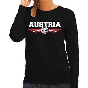 Oostenrijk / Austria landen / voetbal sweater met wapen in de kleuren van de Oostenrijkse vlag - zwart - dames - Oostenrijk landen trui / kleding - EK / WK / voetbal sweater