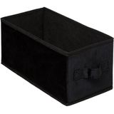 Set van 3x stuks opbergmand/kastmand 7 liter zwart polyester 31 x 15 x 15 cm - Opbergboxen - Vakkenkast manden