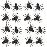 20x Plastic nep spinnen 10 cm Halloween decoratie - Horror themafeest versiering - Plastic/kunststof dieren