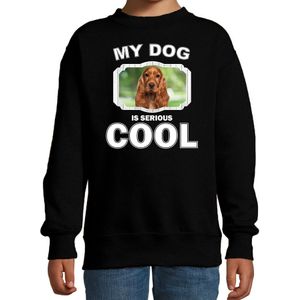 Spaniel honden trui / sweater my dog is serious cool zwart - kinderen - Spaniels liefhebber cadeau sweaters - kinderkleding / kleding