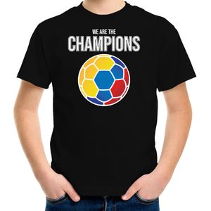 Colombia WK supporter t-shirt - we are the champions met Colombiaanse voetbal - zwart - kinderen - kleding / shirt