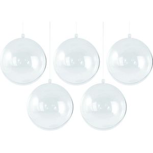 25x Transparante DIY kerstbal 12 cm - Kerstballen om te vullen - Knutselmateriaal kerstballen maken