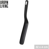 Urban Living Bakspatel smal - zwart - kunststof - 30 cm - Keukengerei - eieren/pannenkoeken bakken