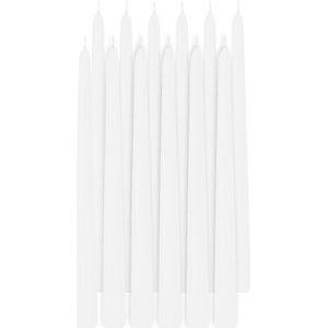 18x Witte dinerkaarsen 30 cm 13 branduren - Geurloze kaarsen - Tafelkaarsen/kandelaarkaarsen