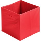 Urban Living Opbergmand/kastmand Square Box - 3x - karton/kunststof - 29 liter - rood - 31 x 31 x 31 cm - Vakkenkast manden