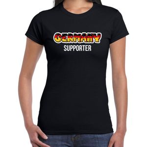 Zwart Germany fan t-shirt voor dames - Germany supporter - Duitsland supporter - EK/ WK shirt / outfit