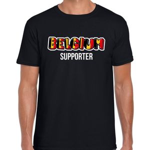 Zwart Belgium fan t-shirt voor heren - Belgium supporter - Belgie supporter - EK/ WK shirt / outfit