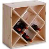 Houten wijnflessen rek/wijnrek vierkant voor 20 flessen 52 x 25 x 52 cm - Wijnfles houder