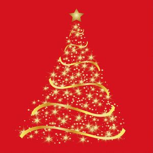 Ambiente kerst thema servetten - 60x st - 33 x 33 cm - rood - kerstboom