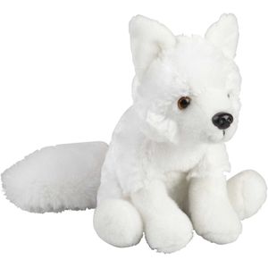 Pluche knuffel dieren Artic wolf 18 cm - Speelgoed wilde dieren wolven knuffelbeesten